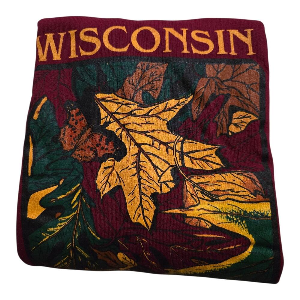 VTG Wisconsin state parks forest trails sweatshirt Adult SZ M Fruit Of Loom - Picture 3 of 7